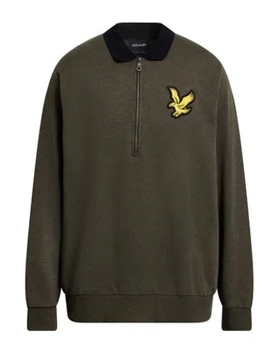 Lyle & Scott Man Sweatshirt Military Green Size Xxl Cotton, Polyester
