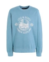 Lyle & Scott Man Sweatshirt Pastel Blue Size M Cotton, Elastane In Blue