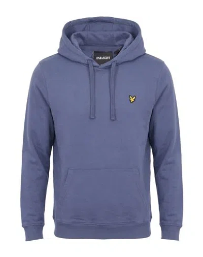 Lyle & Scott Man Sweatshirt Slate Blue Size S Cotton