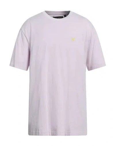 Lyle & Scott Man T-shirt Lilac Size M Cotton In Purple
