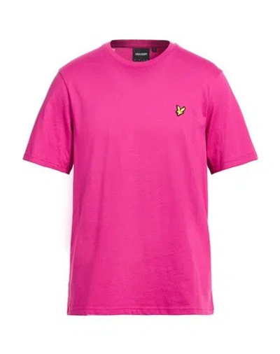 Lyle & Scott Man T-shirt Magenta Size L Cotton In Pink