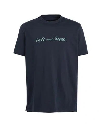 Lyle & Scott Man T-shirt Navy Size S Cotton In Navy Blue