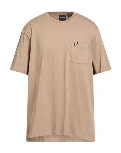 Lyle & Scott Man T-shirt Sand Size Xxl Cotton In Brown