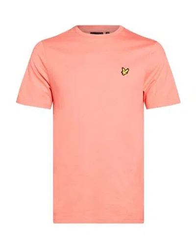 Lyle & Scott Man T-shirt Coral Size S Cotton In Red
