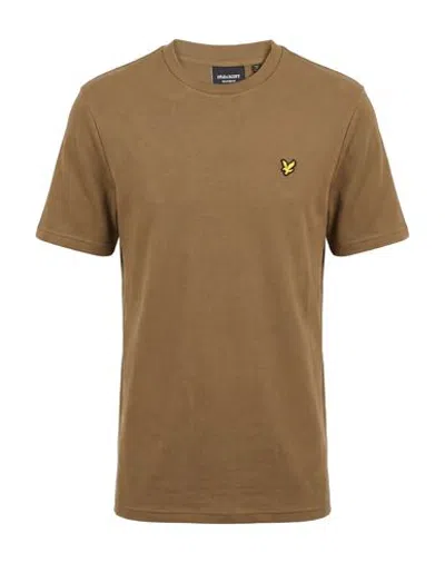 Lyle & Scott Man T-shirt Khaki Size M Cotton, Elastane In Beige
