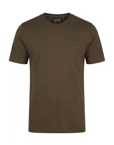 Lyle & Scott Man T-shirt Military Green Size Xl Cotton In Brown