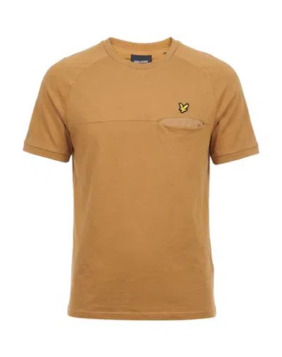 Lyle & Scott Man T-shirt Mustard Size M Viscose, Polyester, Elastane In Yellow