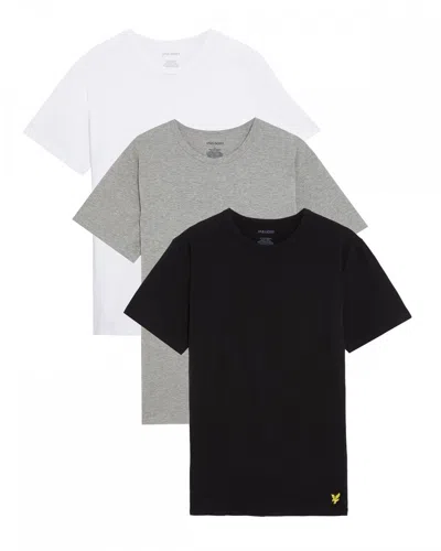 Lyle & Scott Mens Basic 3 Pack T-shirt In Gray