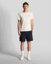 Lyle & Scott Mens Cotton Linen Shorts In White