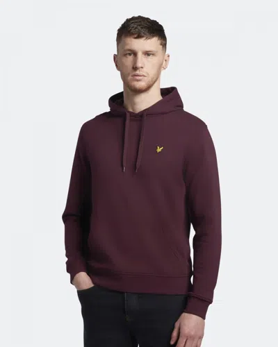Lyle & Scott Mens Pullover Hoodie In Burgundy