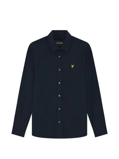 Lyle & Scott Micro-check Cotton Shirt In Blue