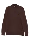Lyle & Scott Mock-neck Sweater In Brown