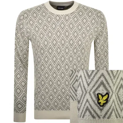 Lyle & Scott Lyle And Scott Monogram Intarsia Jumper Cream