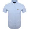 Lyle & Scott Short Sleeve Oxford Mens Shirt In Blue