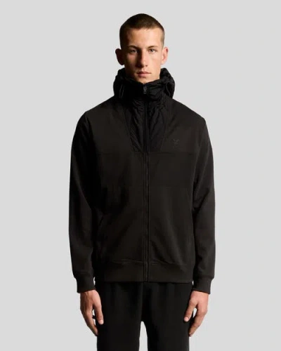 Lyle & Scott Panelled Hybrid Jacket In Black