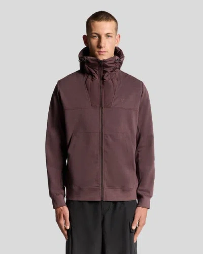 Lyle & Scott Panelled Hybrid Jacket In Brown