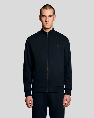 Lyle & Scott Pique Mens Full Zip Sweatshirt In Black