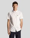 Lyle & Scott Lyle And Scott Poplin Short Sleeve Shirt Green In White