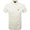 Lyle & Scott Lyle And Scott Poplin Short Sleeve Shirt Green In White