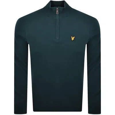 Lyle & Scott Lyle And Scott Quarter Zip Jumper Green In Gray