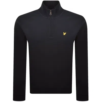 Lyle & Scott Lyle And Scott Quarter Zip Sweatshirt Navy In Black