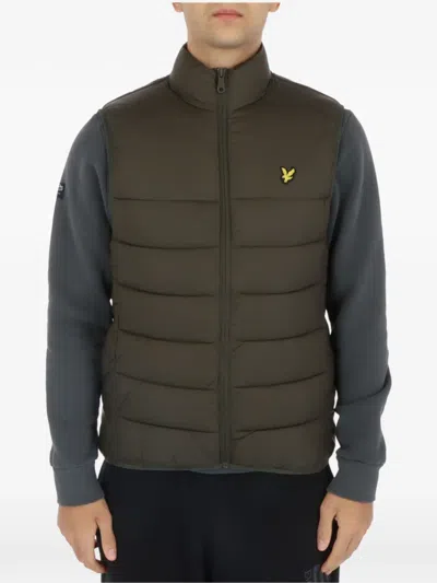 Lyle & Scott Quilted Padded Gilet In Green