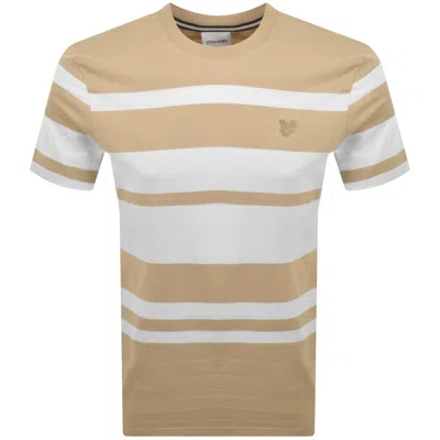 Lyle & Scott Lyle And Scott Relaxed Stripe T Shirt Beige In Multi