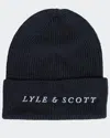 Lyle & Scott Ribbed Beanie In Blue