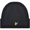 Lyle & Scott Lyle And Scott Ribbed Beanie Hat Navy In Gold
