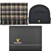 Lyle & Scott Lyle And Scott Scarf And Beanie Set Blue In Black