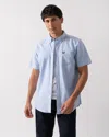 Lyle & Scott Short Sleeve Oxford Mens Shirt In Blue