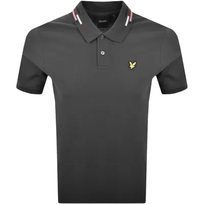 Lyle & Scott Lyle And Scott Striped Tipped Polo T Shirt Grey In Gray
