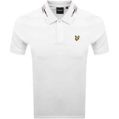 Lyle & Scott Lyle And Scott Striped Tipped Polo T Shirt White In Gray
