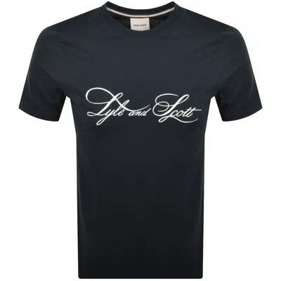 Lyle & Scott Lyle And Scott Superfine Graphic T Shirt Navy In Blue