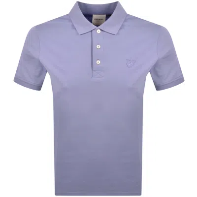 Lyle & Scott Lyle And Scott Superfine Polo T Shirt Purple In Blue
