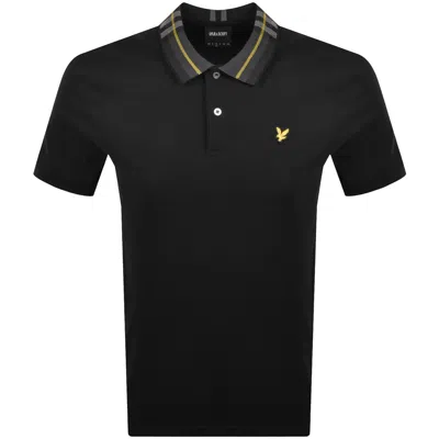 Lyle & Scott Lyle And Scott Tartan Collar Polo T Shirt Black