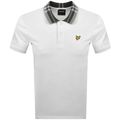 Lyle & Scott Lyle And Scott Tartan Collar Polo T Shirt White