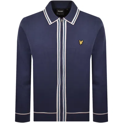 Lyle & Scott Lyle And Scott Tipped Full Zip Sweatshirt Navy In Blue