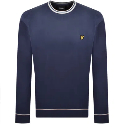 Lyle & Scott Lyle And Scott Tipped Sweatshirt Navy In Blue