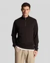 Lyle & Scott Tonal Eagle Mens Quarter Zip Sweatshirt In Brown