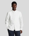 Lyle & Scott Tonal Eagle Plain Oxford Shirt In White