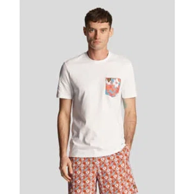 Lyle & Scott Lyle &amp; Scott Floral Print Mens Pocket T-shirt In 626 White