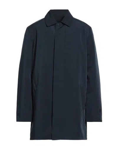 Lyle & Scott Vintage Man Overcoat & Trench Coat Navy Size M Polyester In Blue