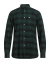 Lyle & Scott Vintage Man Shirt Dark Green Size M Cotton
