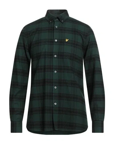Lyle & Scott Vintage Man Shirt Dark Green Size M Cotton