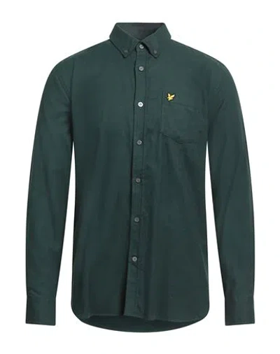 Lyle & Scott Vintage Man Shirt Dark Green Size M Cotton