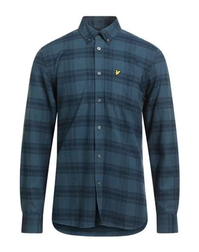 Lyle & Scott Vintage Man Shirt Deep Teal Size M Cotton