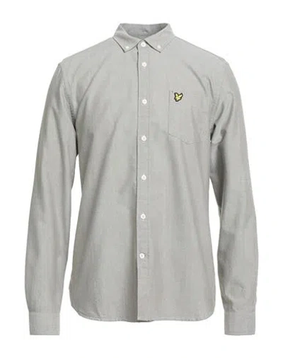 Lyle & Scott Vintage Man Shirt Light Grey Size M Organic Cotton In Gray