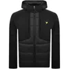 Lyle & Scott Lyle And Scott Wadded Hybrid Jacket Black In Black