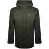 Lyle & Scott Lyle And Scott Wadded Longline Parka Green In Green